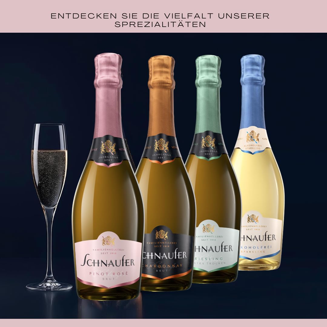 Schnaufer Pinot Rosé Brut – Premium Jahrgang Rosé Sekt aus 100 % Pinot Noir – Feinperlig, Fruchtig & Trocken