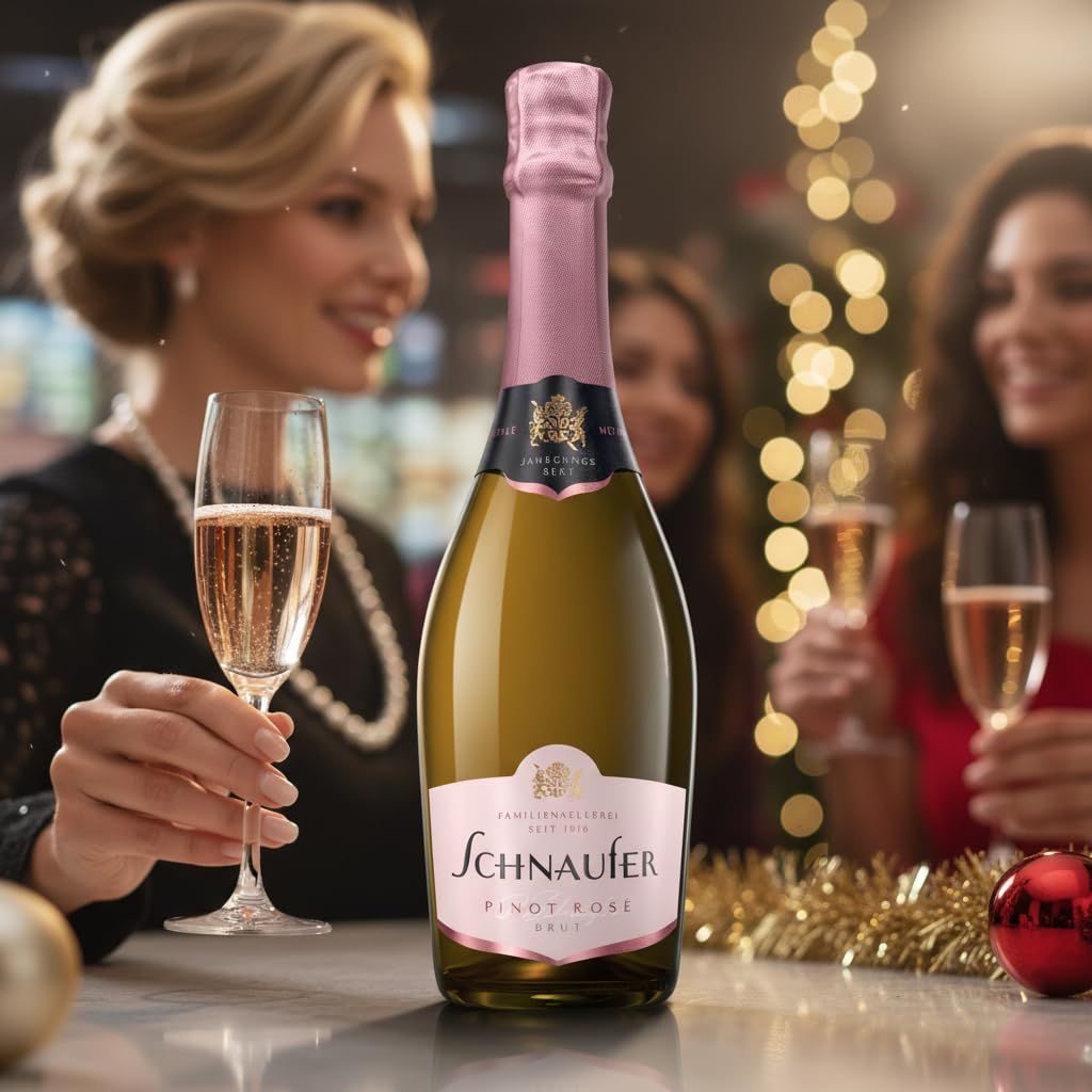 Schnaufer Pinot Rosé Brut – Premium Jahrgang Rosé Sekt aus 100 % Pinot Noir – Feinperlig, Fruchtig & Trocken