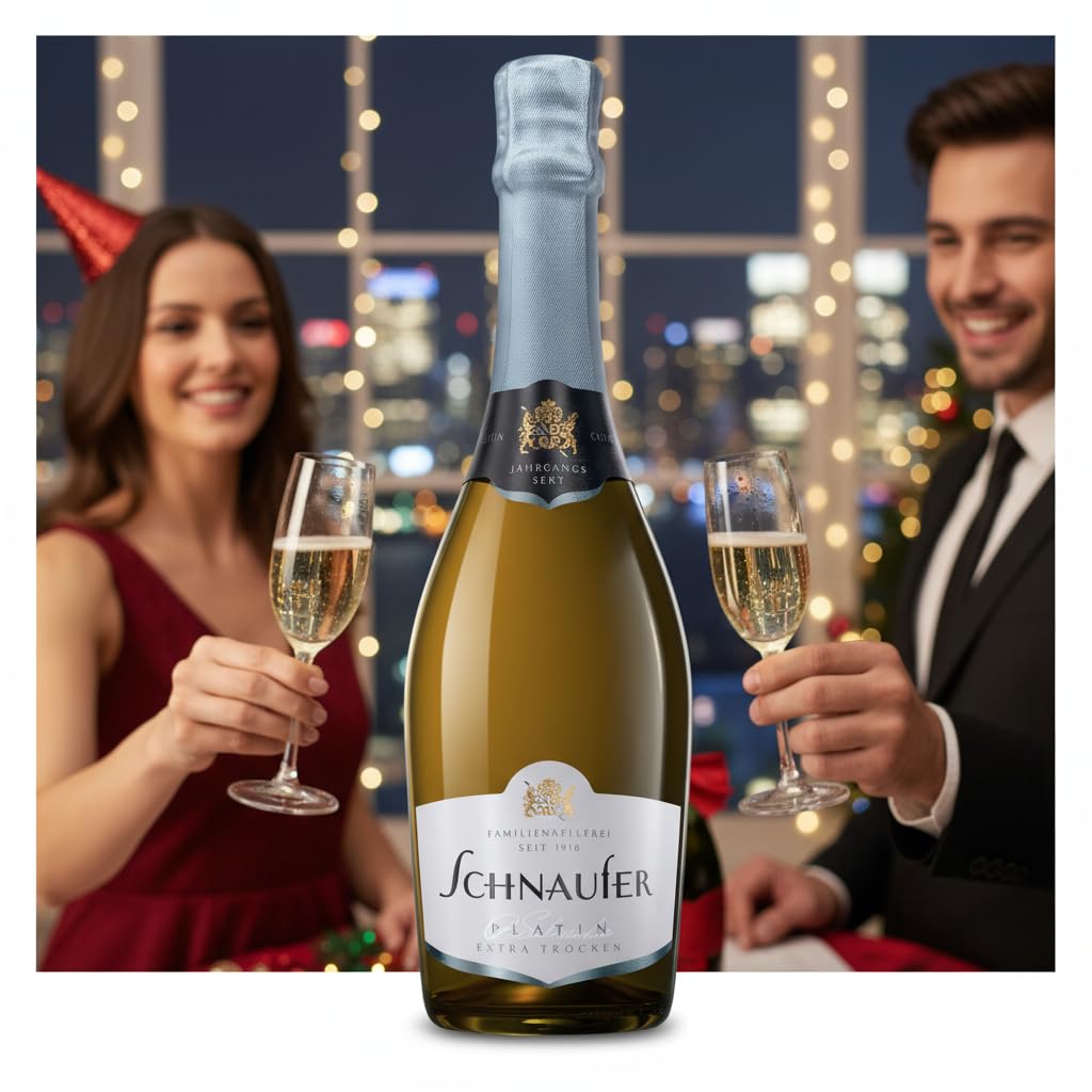 Schnaufer Platin Sekt Extra Trocken – Exklusiver Jahrgangs-Cuvée, aus Riesling & Chardonnay