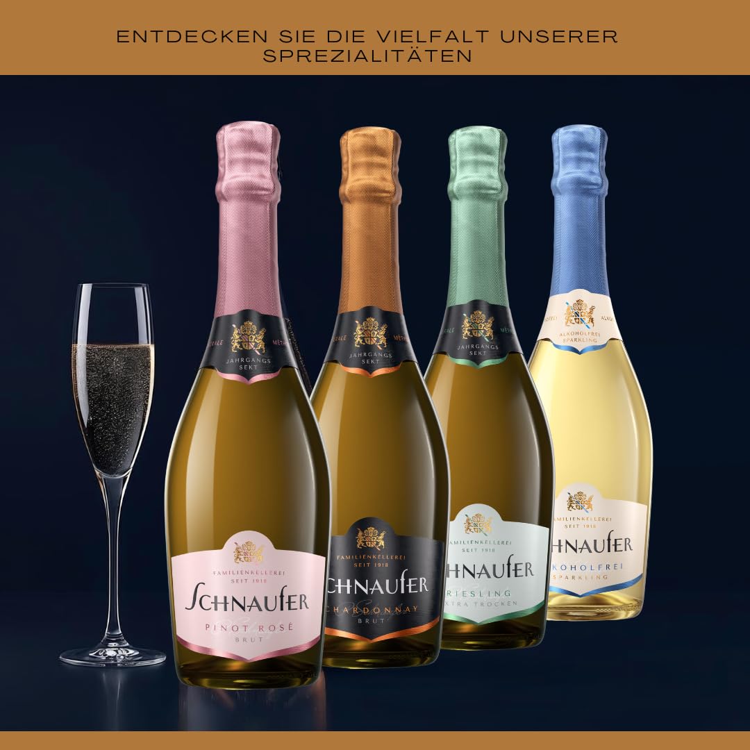 Schnaufer Chardonnay Brut – Trocken & Frisch mit feinem Mousseux – Prämierter Chardonnay Sekt