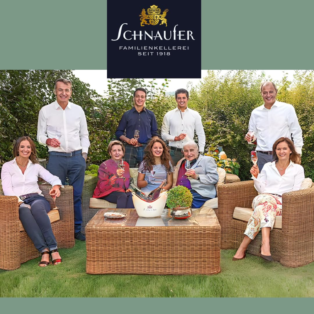 Schnaufer Riesling Extra Trocken Jahrgangssekt – Prämierter Sekt mit Pfirsich & Apfelnoten – Feinperlig & Frisch