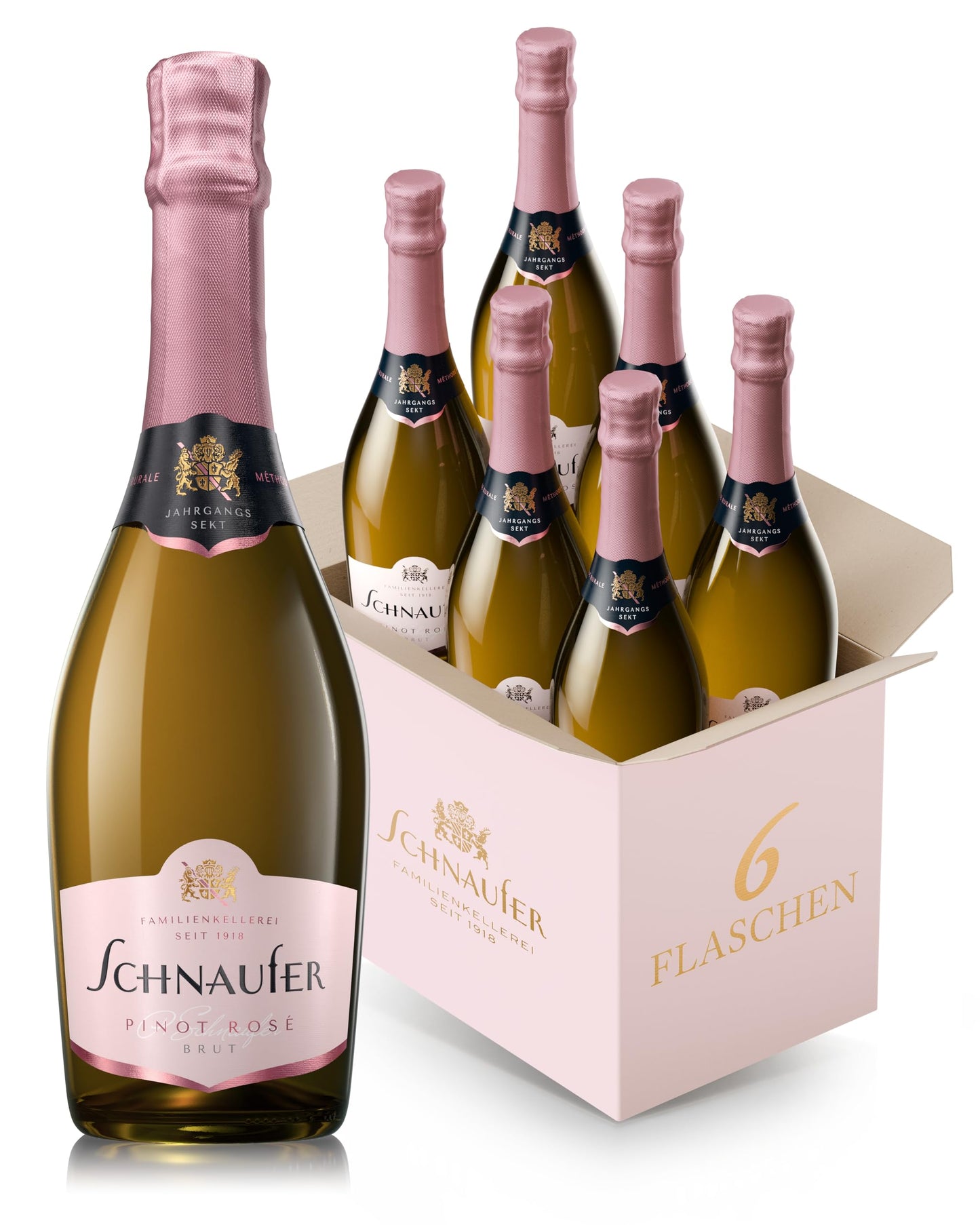 Schnaufer Pinot Rosé Brut – Premium Jahrgang Rosé Sekt aus 100 % Pinot Noir – Feinperlig, Fruchtig & Trocken