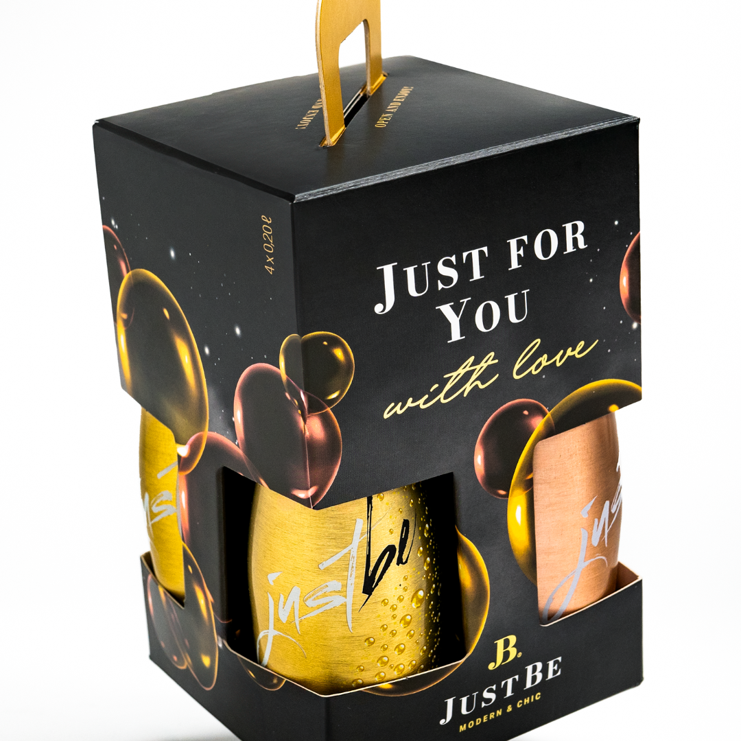 JUSTBE Secco/Rosé gift set of 4 in black