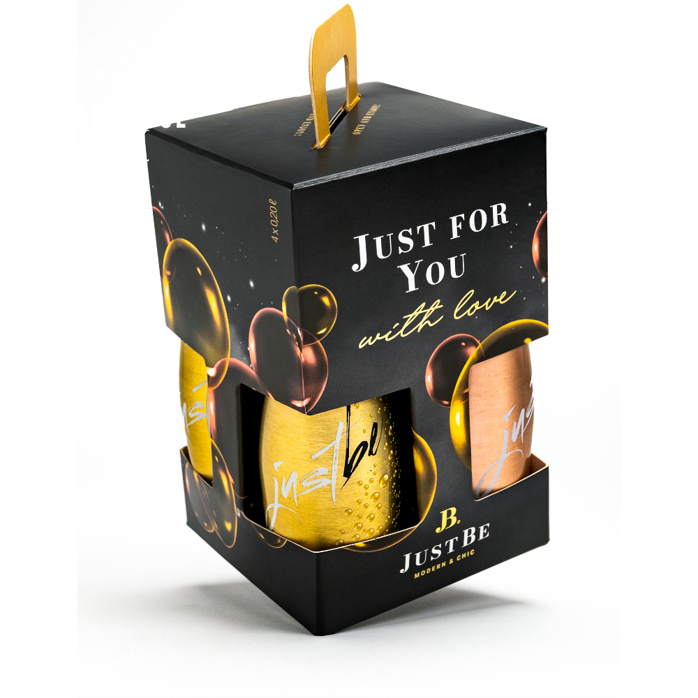 JUSTBE Secco/Rosé gift set of 4 in black