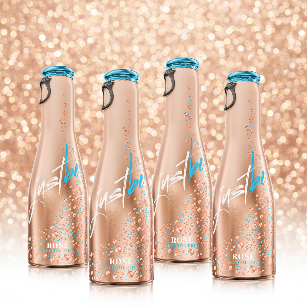 JUSTBE Rosé 🆓 alcohol-free - gift set of 4 in black 